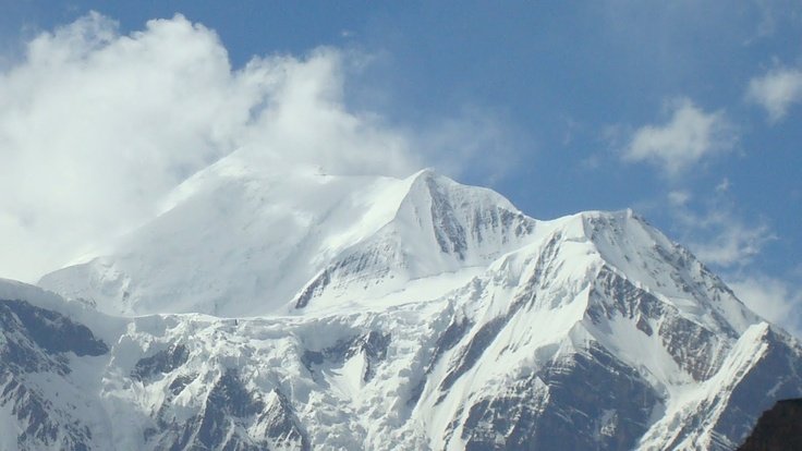 Milam Glacier in the Himalayas, on the border between India and Tibet_ Milam is a Tibetan word for dream
